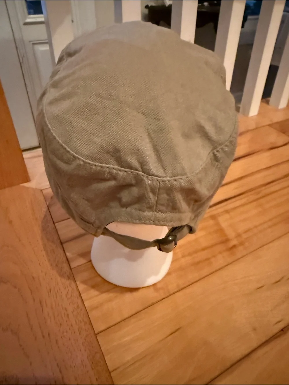 Toms Tan Canvas Military-Style Cap with Logo Patch